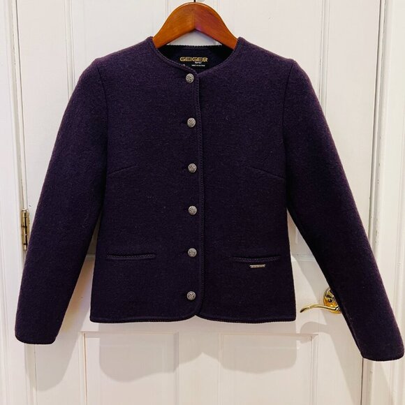 Vintage Geiger Womens Beige Tweed Pure Wool Button-Up Pockets Cardigan Sweater - Picture 5 of 16